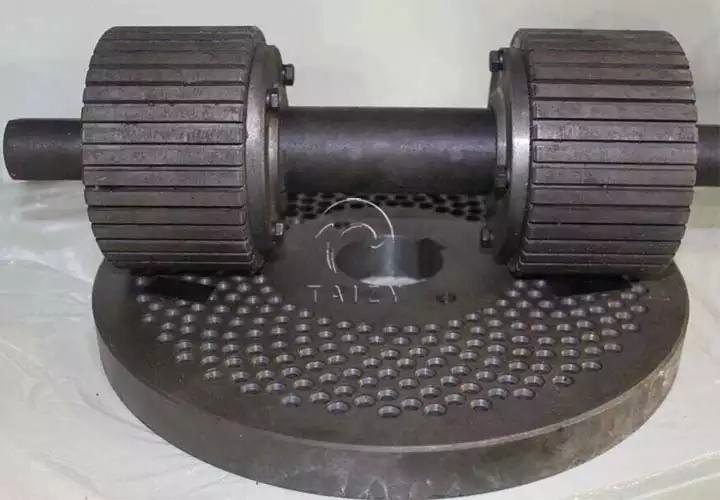 Press roller and mould plate