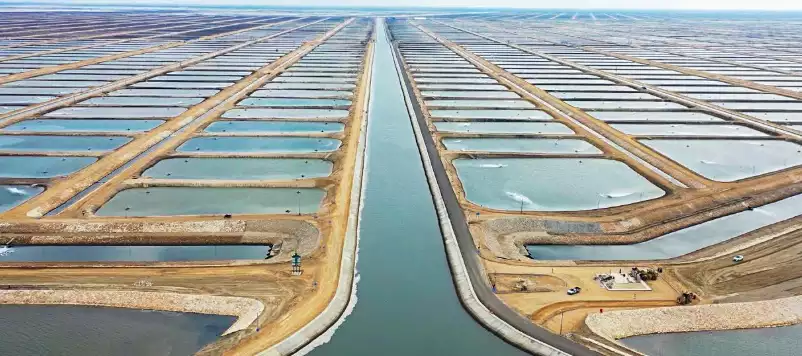 Large-scaled fish farming ponds