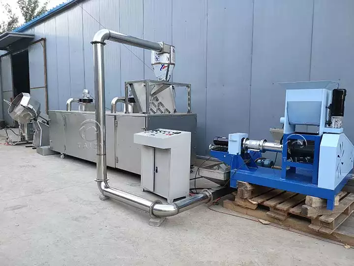 Floating fish feed processing line