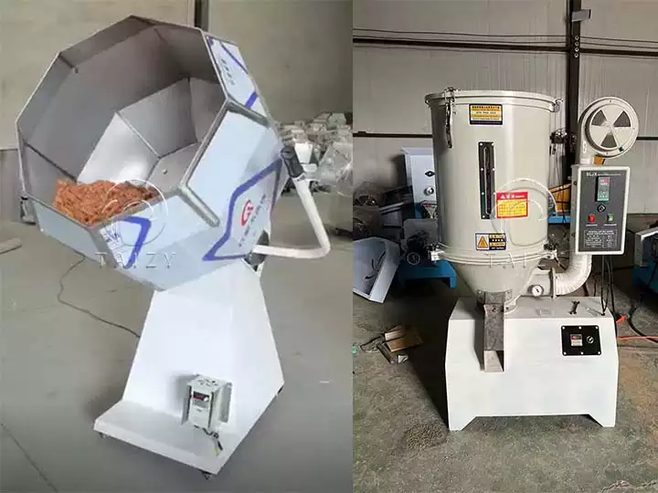 The USA client ordered a seasoning machine and pellet drying machine
